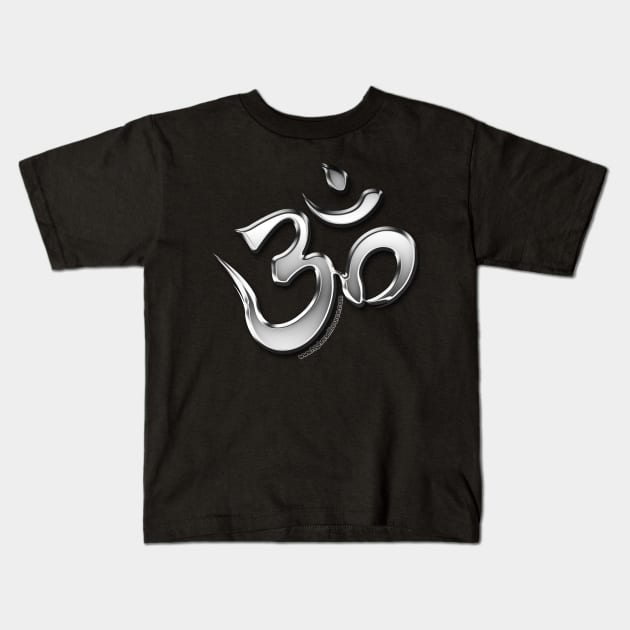 Ohm Silver Kids T-Shirt by HigherSelfSource